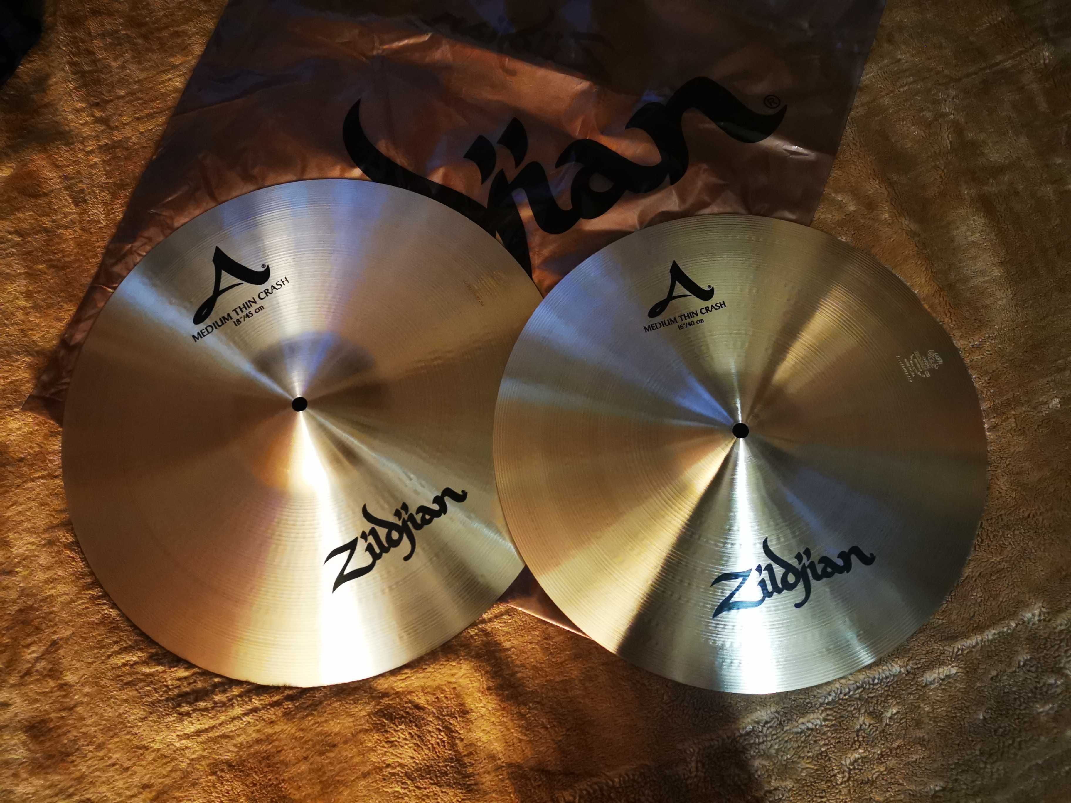 NOWY Zildjian A crash 16" 18" Medium Thin, dwa talerze perkusyjne