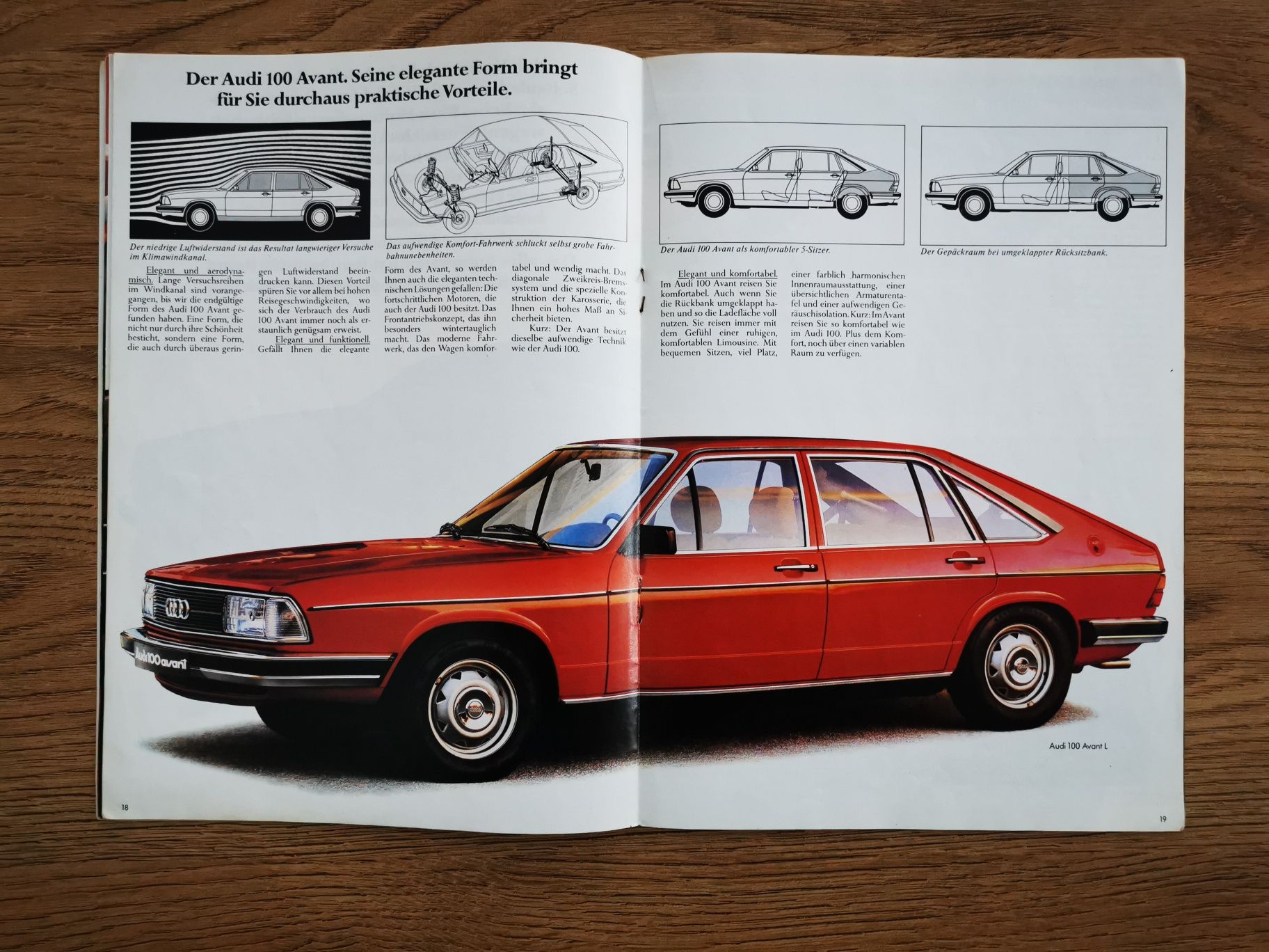 Prospekt z 1976 roku Audi 100, Audi 100 Avant (po niemiecku)
