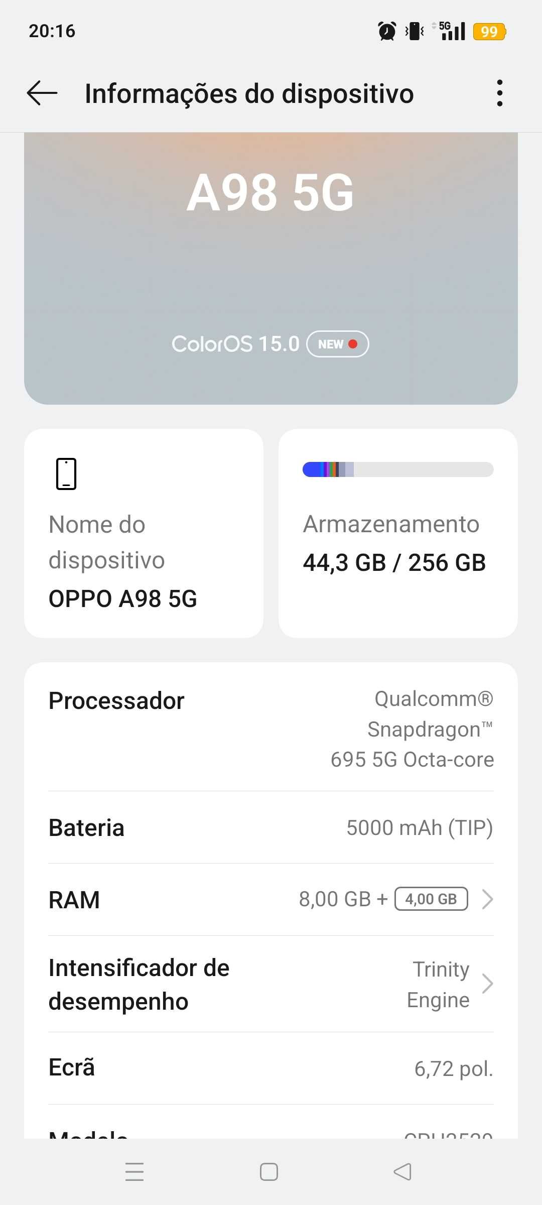 Telemóvel OPPO A98