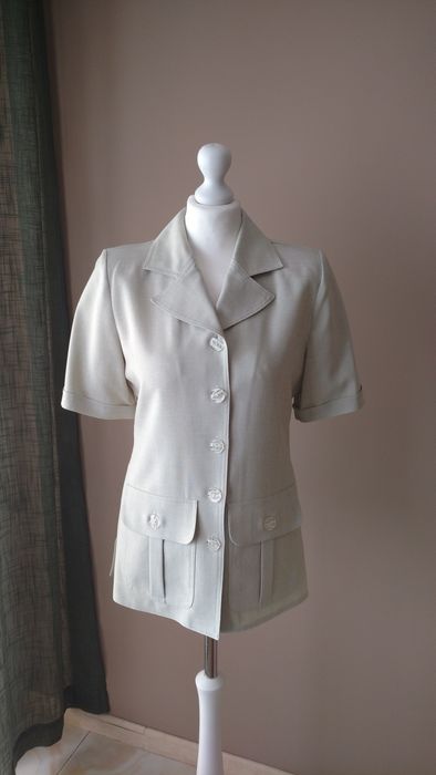 Letni żakiet, kolor jaśminowy/zielonkawy beż, rozmiar 36