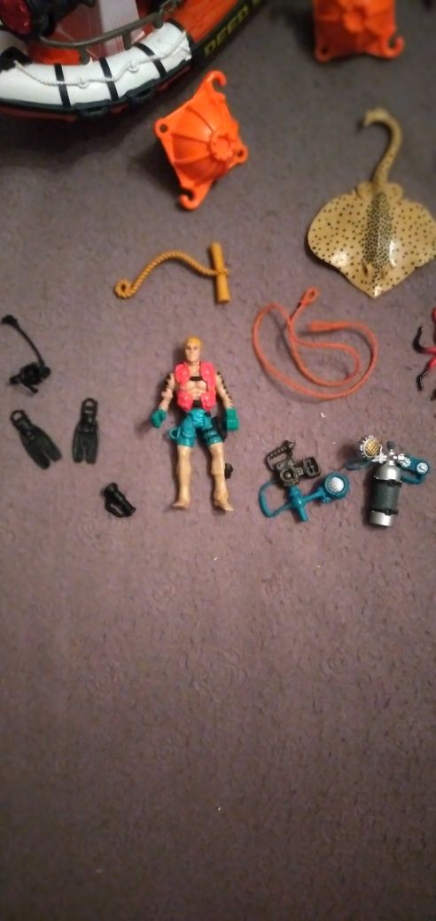 Barco de Resgate,Deep Sea,Action Figures+Fato de Mergulho+Acessórios