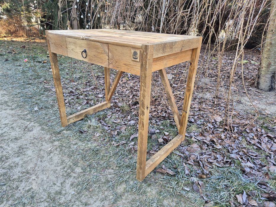 Biurko loft, rustykalne, boho, vintage, retro, stare drewno