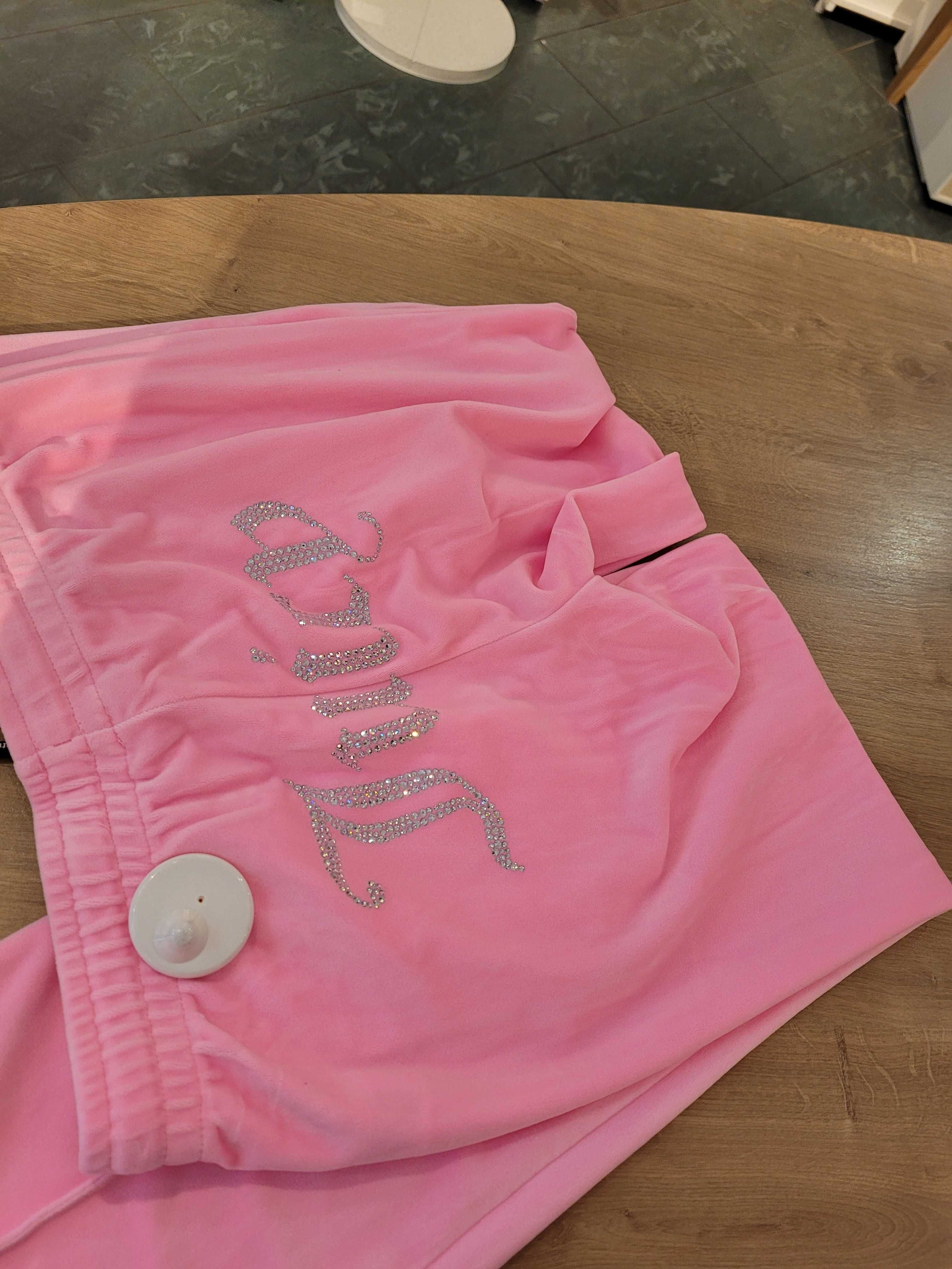 Juicy Couture Spodnie proste z cyrkoniami candy