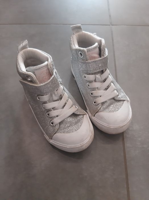 Trampki H&M brokatowe rozm.25 srebrne