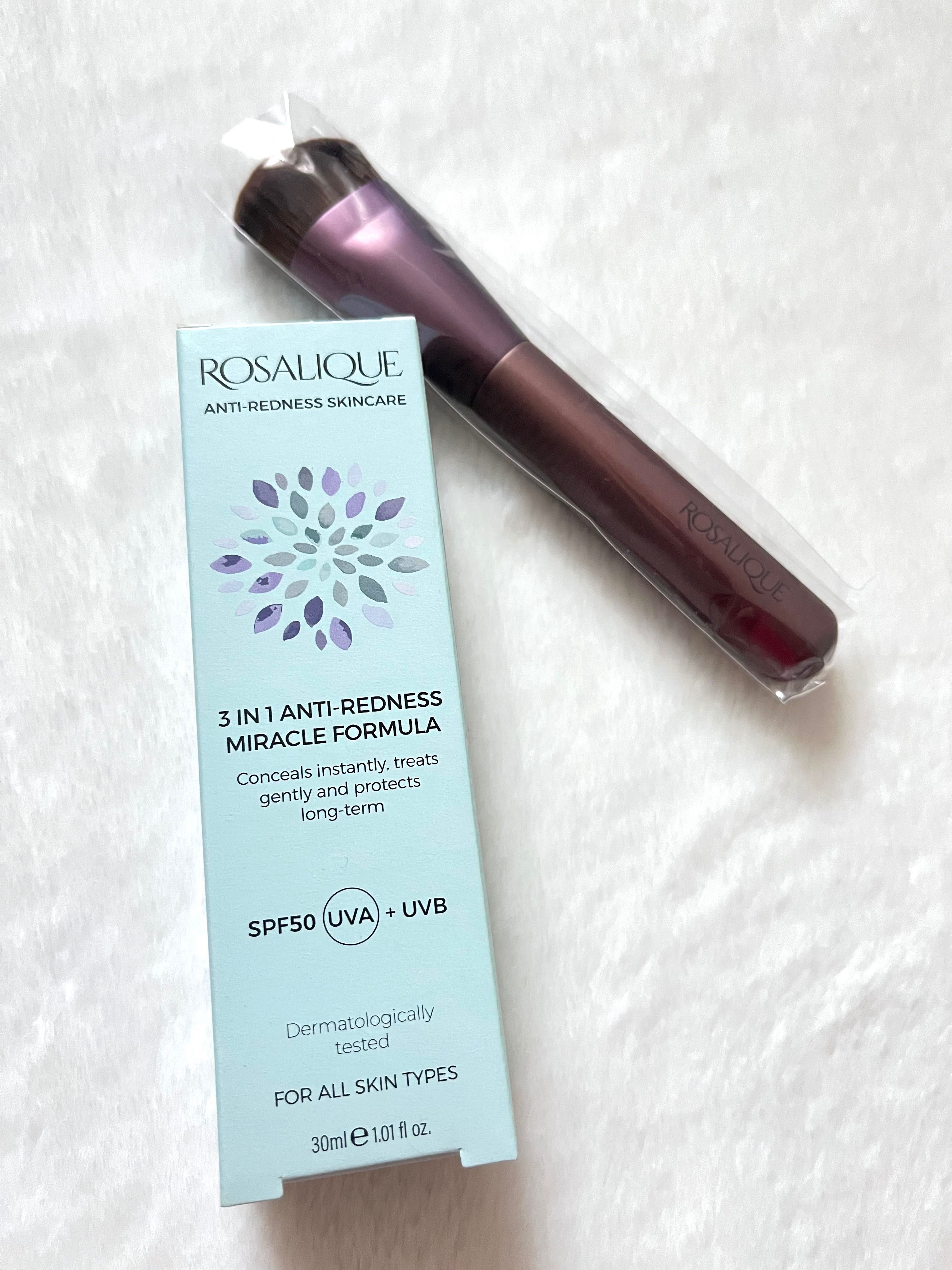 ROSALIQUE 3IN1 ANTI-REDNESS
wegański krem z filtrem SPF50 + pędzel