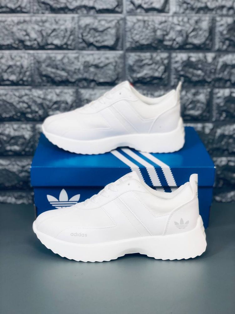 Кроссовки Адидас белые натуральная кожа білі кросівки Адідас Adidas