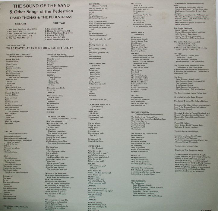 David Thomas - - - - - The Sound of the Sand - - - - - LP
