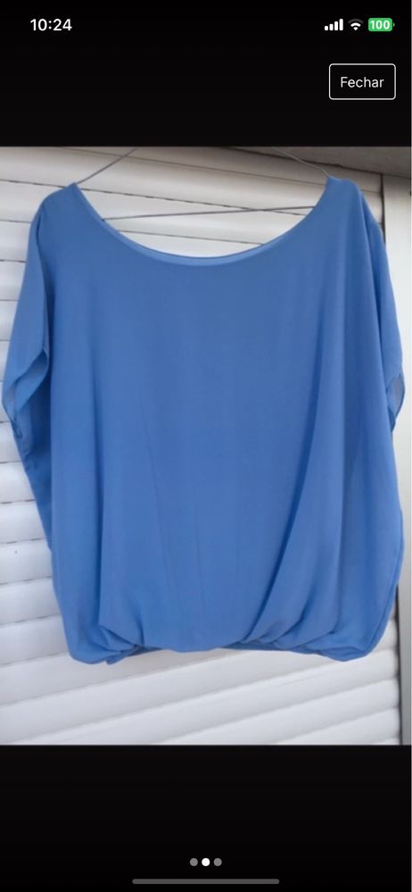 Blusa azul ceu muito pratica