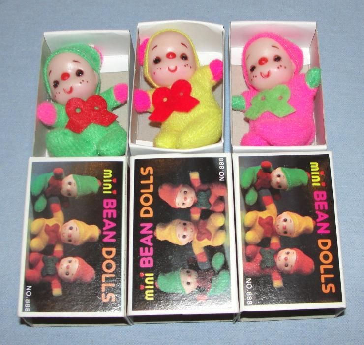 Mini bonequinhas / palhaços fabricados em Hong Kong nos anos 70