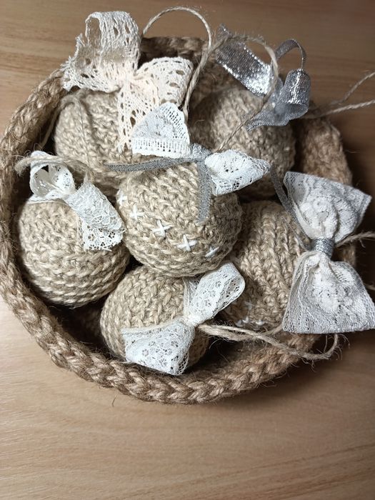 Набір новорічних ялинкових кульок ручної роботи