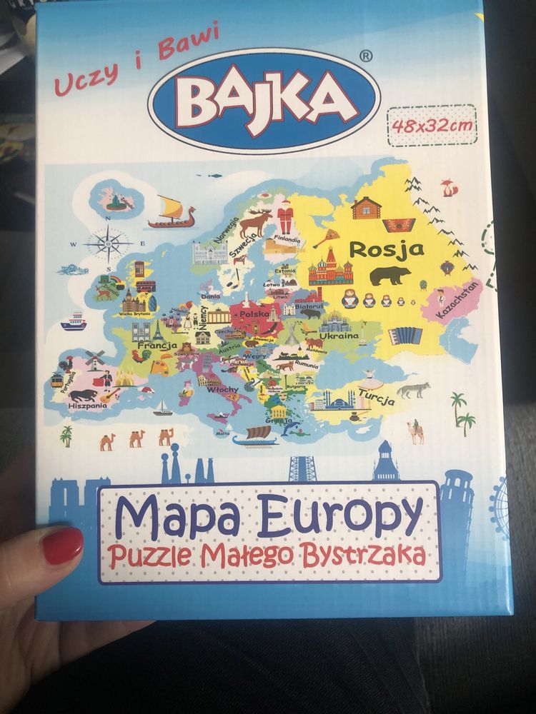 Puzzle mapa Europy 5-7lat