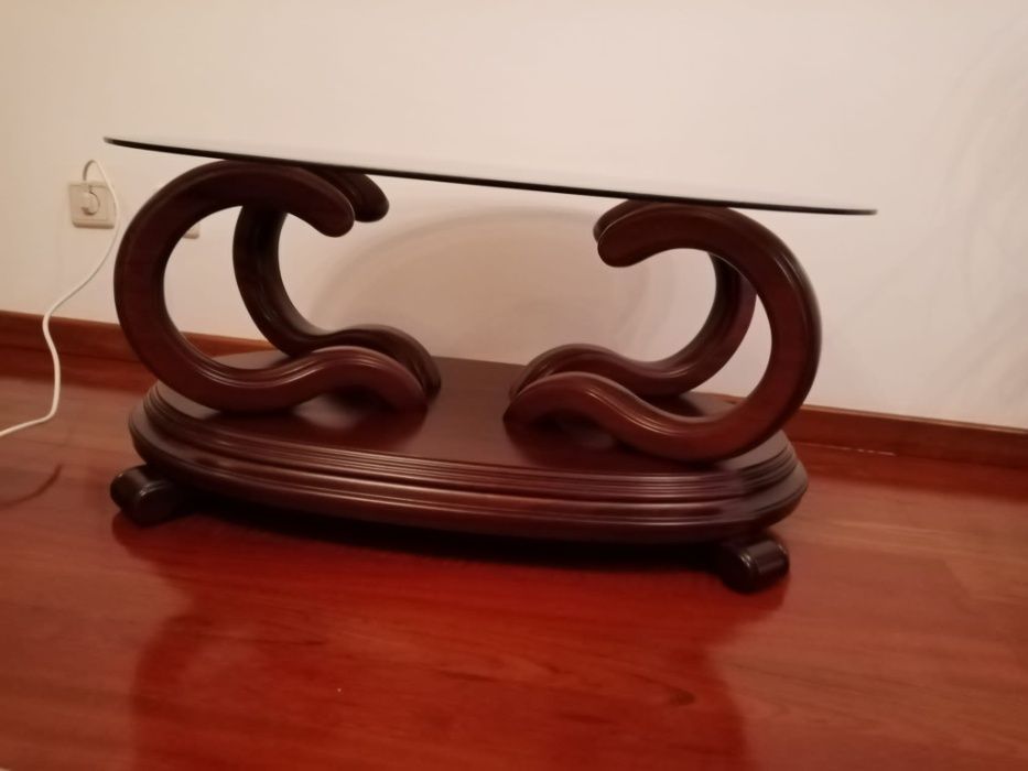 Mesa de apoio sofa madeira maciça--- NOVA