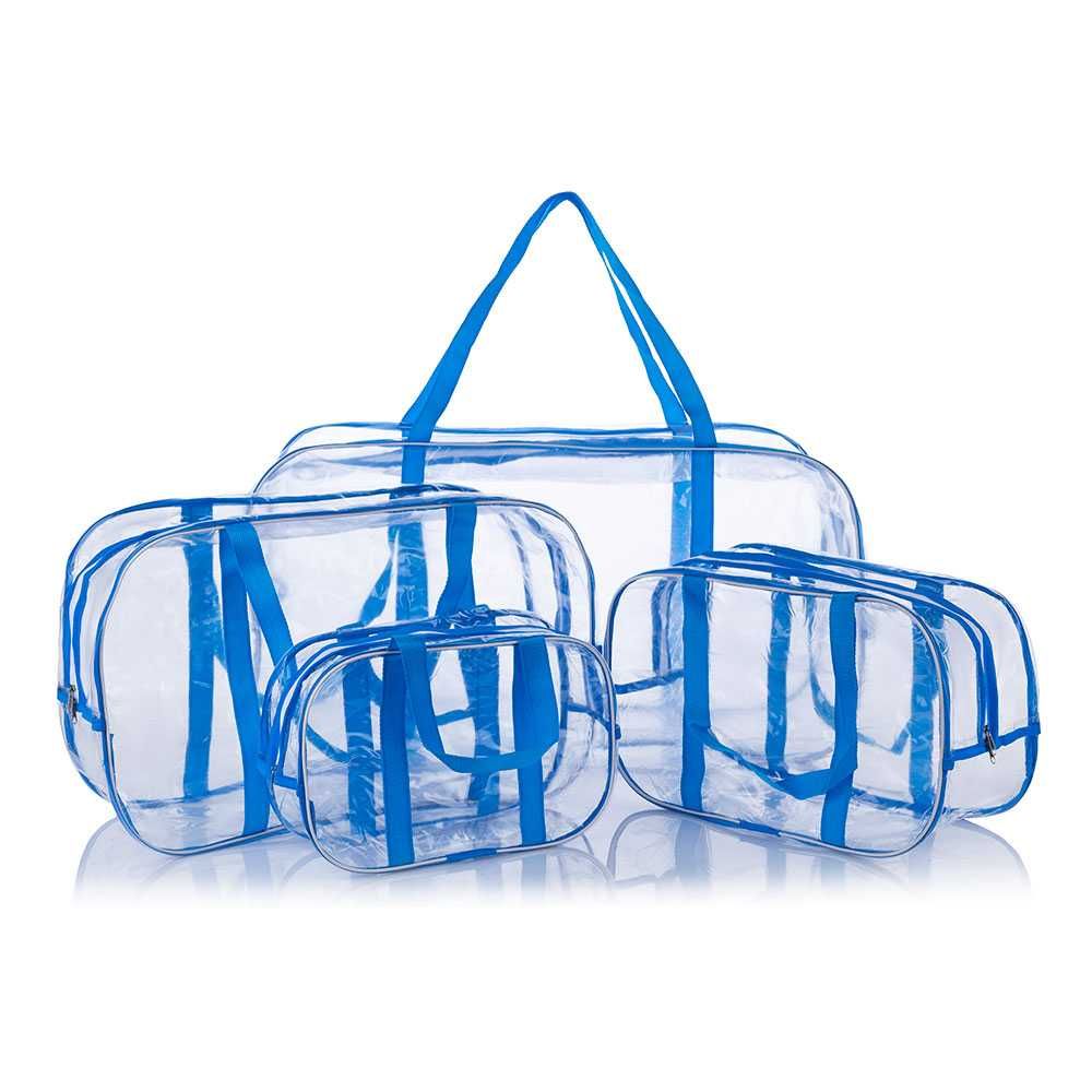 Прозрачные сумки Nika Torri в роддом набор из четырёх штук
