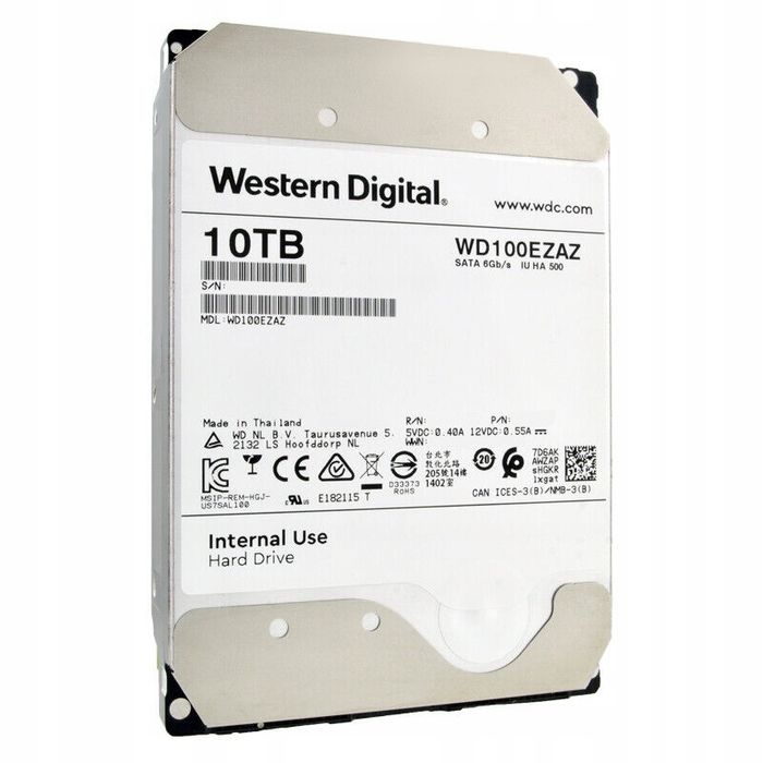 Dysk Twardy Western Digital Wd100Ezaz 10Tb Sata Iii 3,5" Uszkodzony