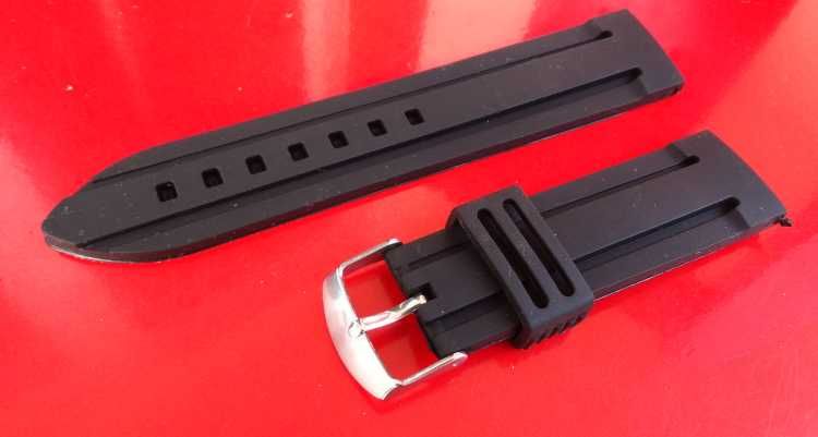 Pasek silikonowy do zegarka 22m 24mm czarny niebieski biały