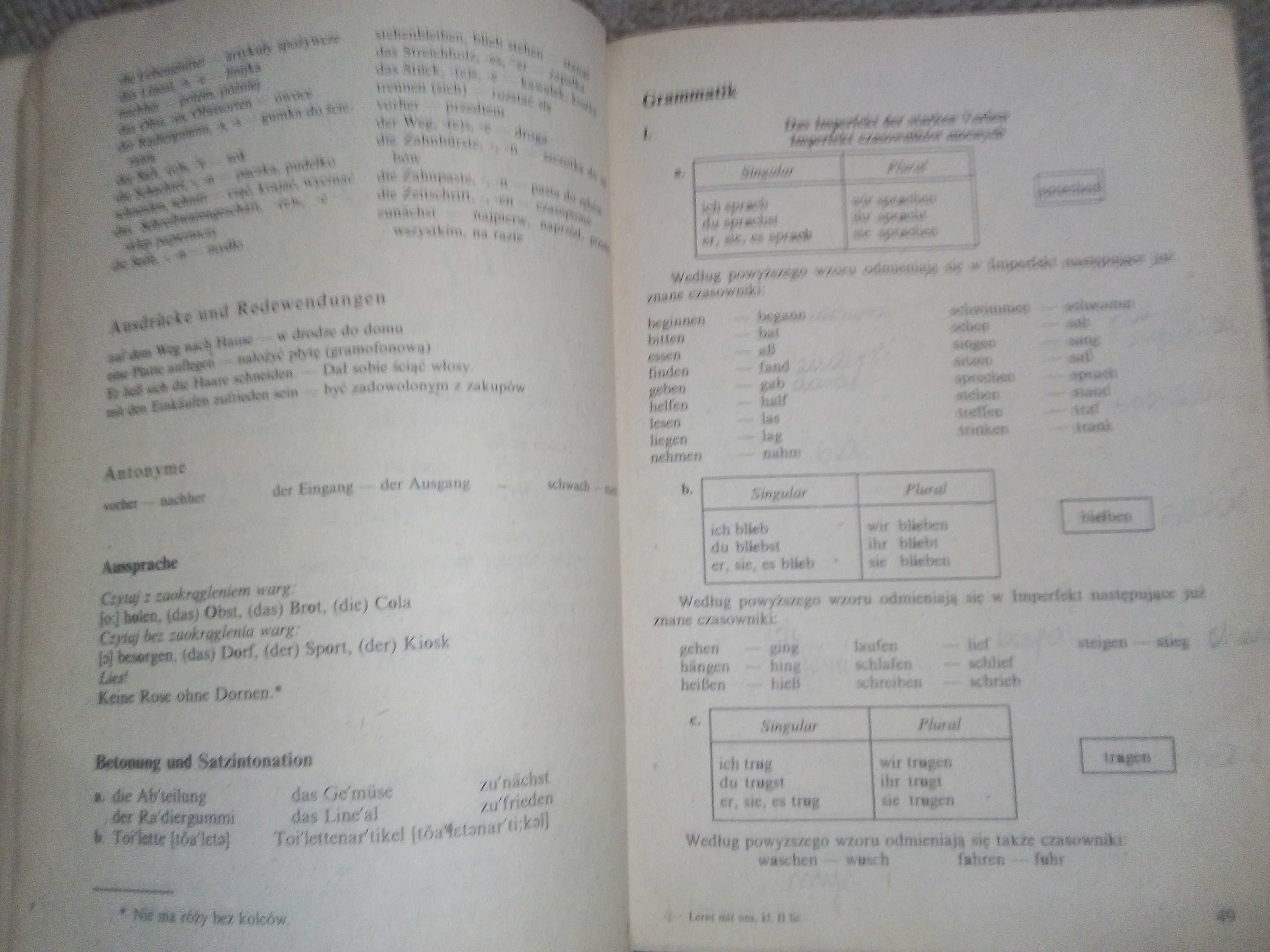 Lernt mit uns -podręcznik do języka niemieckiego liceum 1989r