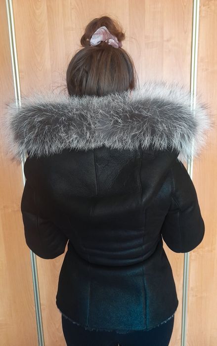 Kożuch Kurtka Damska ramoneska Naturalna Skóra Jagnięca S/M