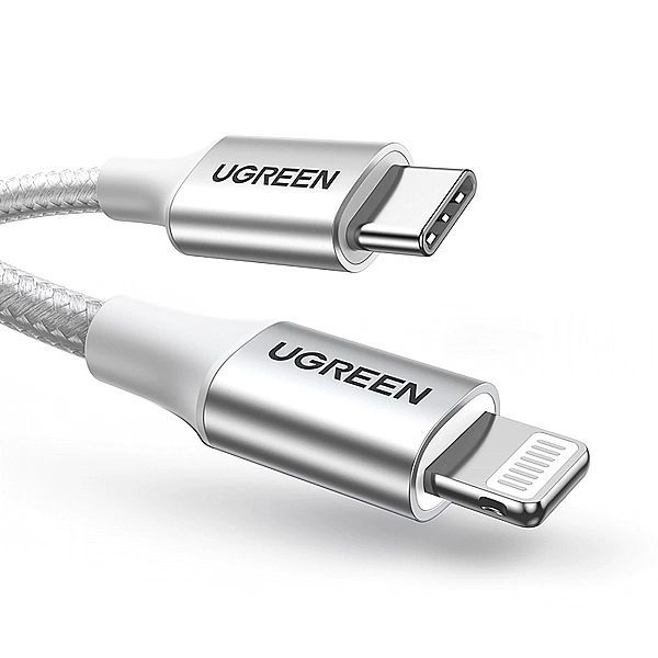 Kabel Ugreen Us304, 70523 Usb-c / Lightning MFi 1m - srebrny