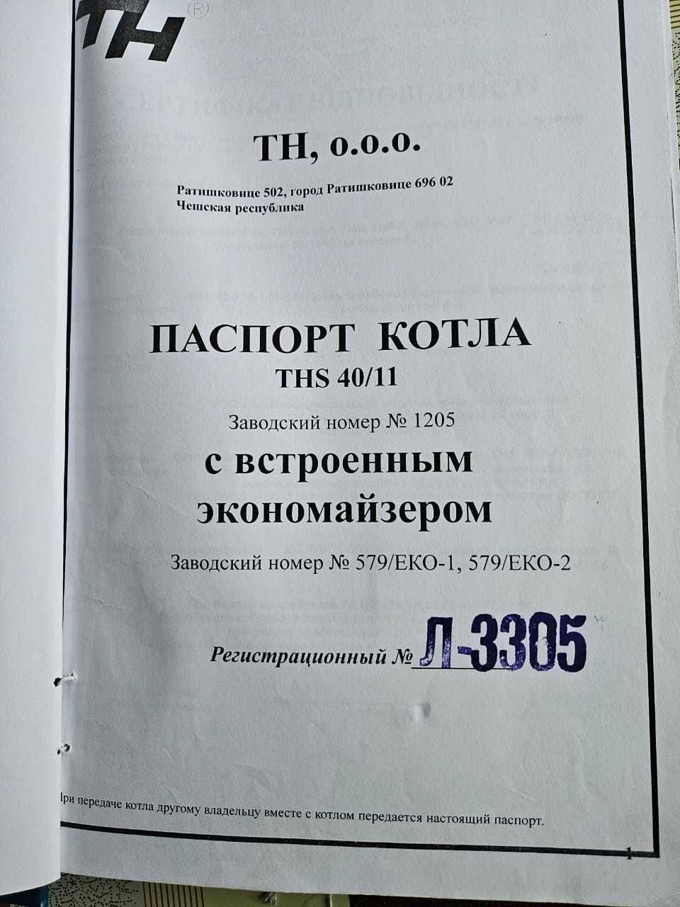 Паровий котел THS 40/11 із вбудованим економайзером