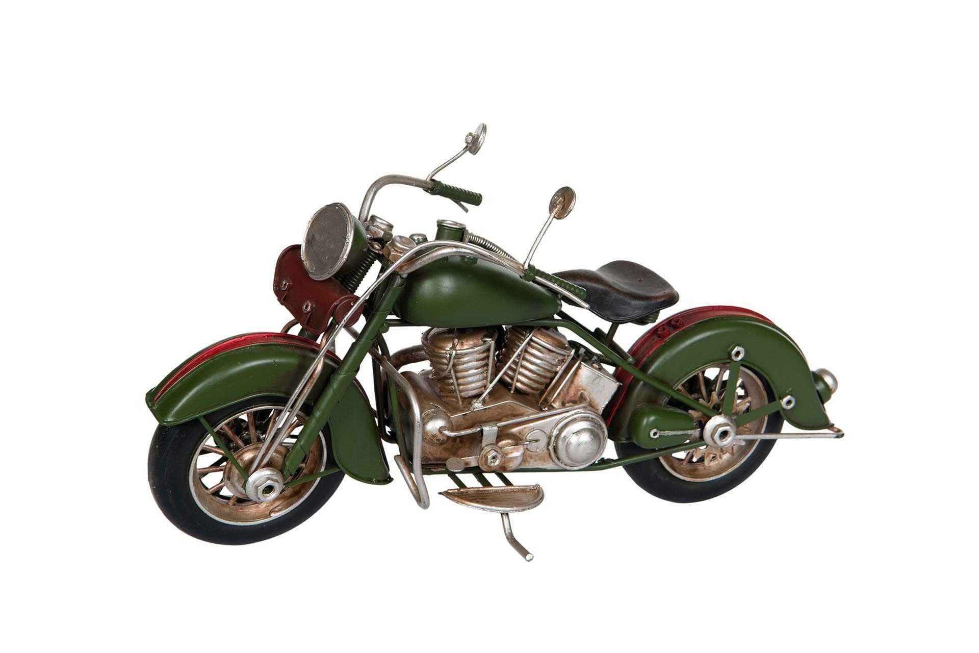 Motor motocykl metalowy zielony 14862