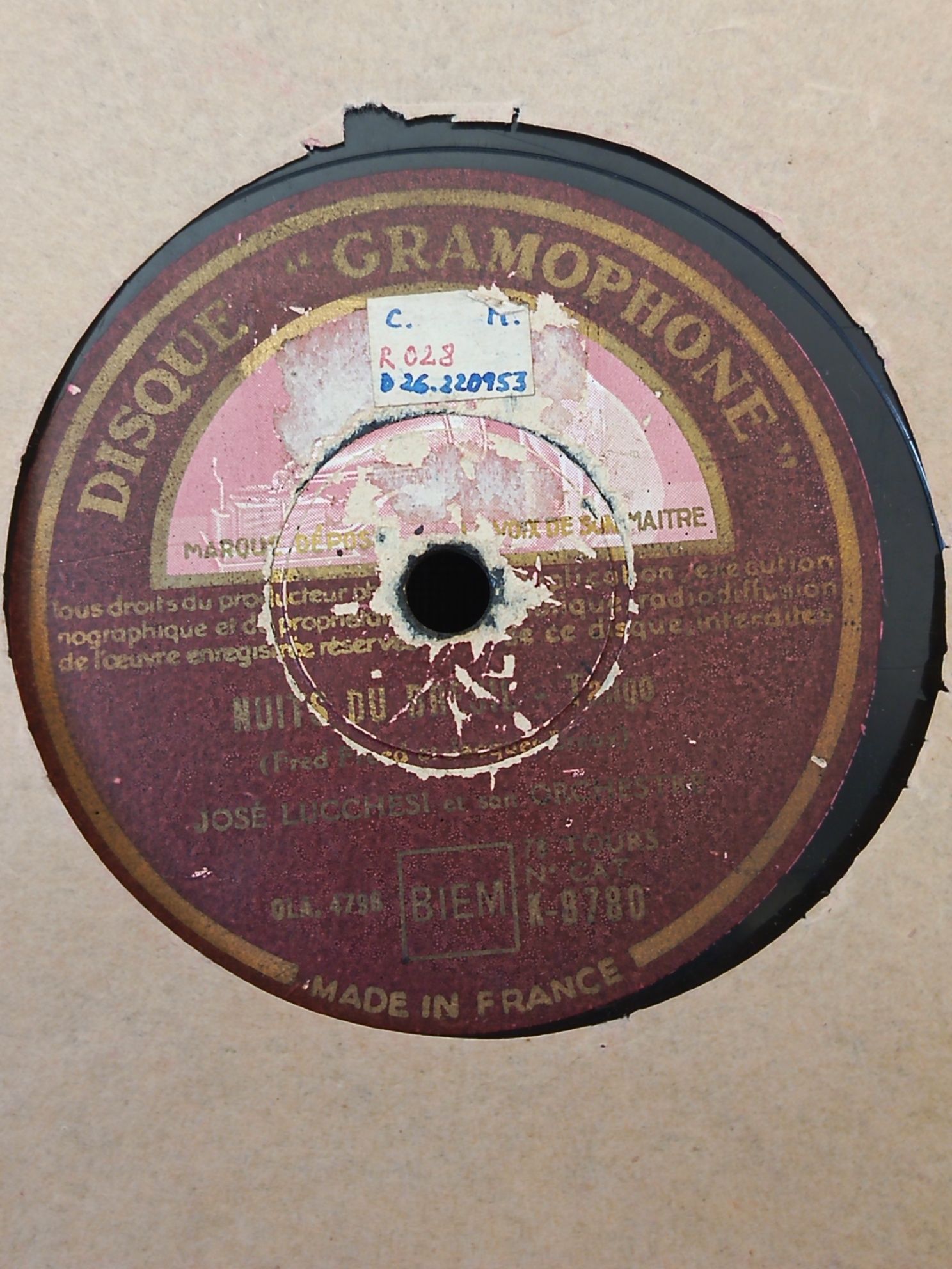 José Lucchesi - Płyta szelakowa (HMV)