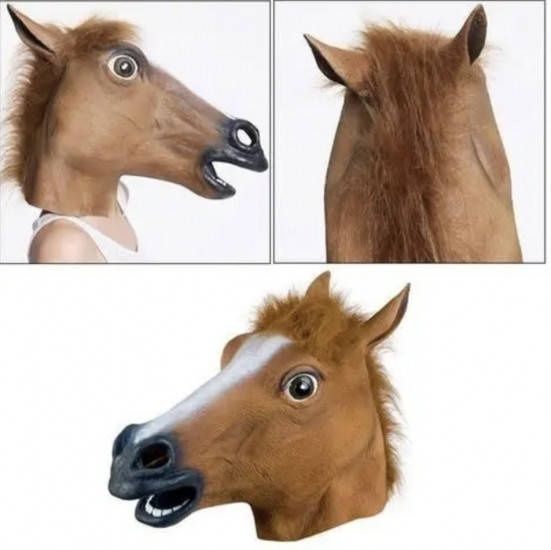 Маска голова коня коричнева