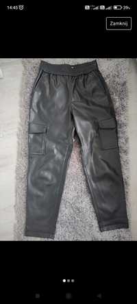 Spodnie skórzane Zara z kieszeniami
