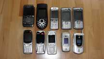 Zestaw 10 starych telefonów Nokia 3650, e71, e50, n70 i inne sagem, LG