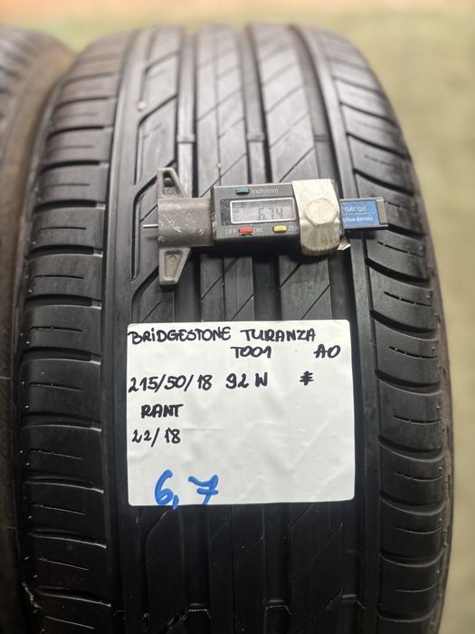 2x 215/50R18 92W BRIDGESTONE TURANZA T001 opony letnie AO RANT