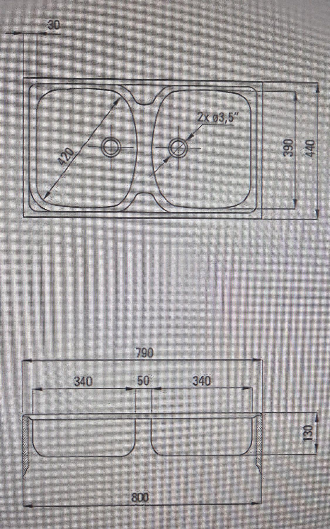 Dwukomorowy zlewozmywak Deante z syfonem
