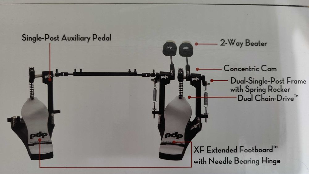 Срочно! Подвійна педаль для бас-барабана PDP Concept Series PDDPCO