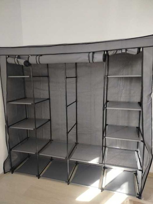 Szafa Garderoba Składana Tekstylna Na Ubrania Buty Duża Wieszak