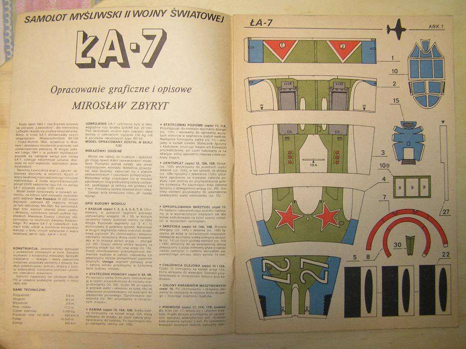 Mały Modelarz-Model Nr1/1983-ŁOWOCZKIN ŁA -7 i inne Modelarze '64-'86