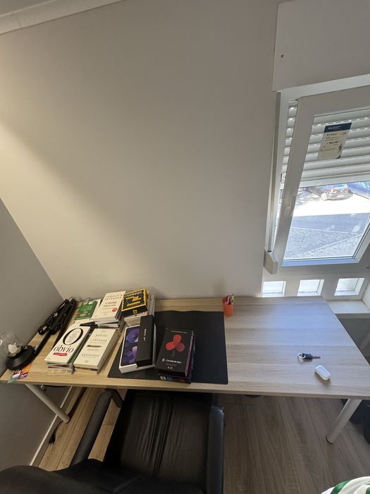 Secretária IKEA - Carvalho/Branco (2m x 60cm)
