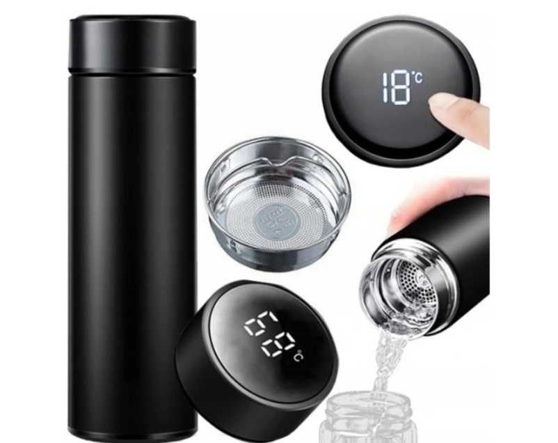 Kubek termiczny z wyświetlaczem LCD Termos 0,5 l czarny