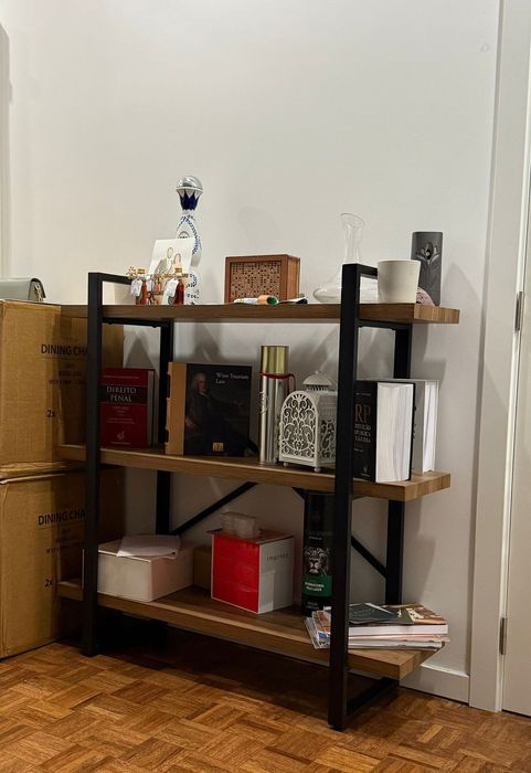 Estante com 3 Prateleiras em Castanho Escuro