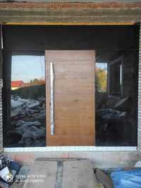 drzwi zewnętrze drewniane