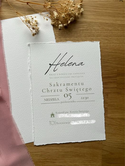 Zaproszenie boho Chrzest/Komunia