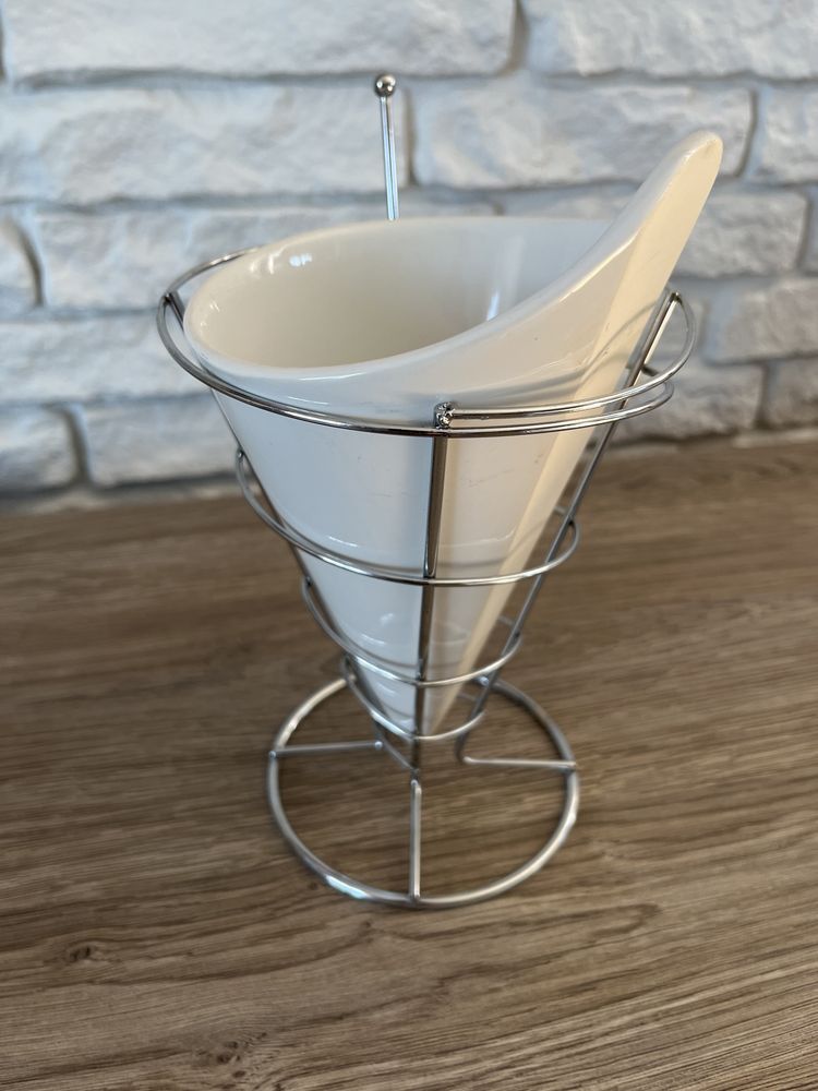 Rożek do frytek porcelanowy