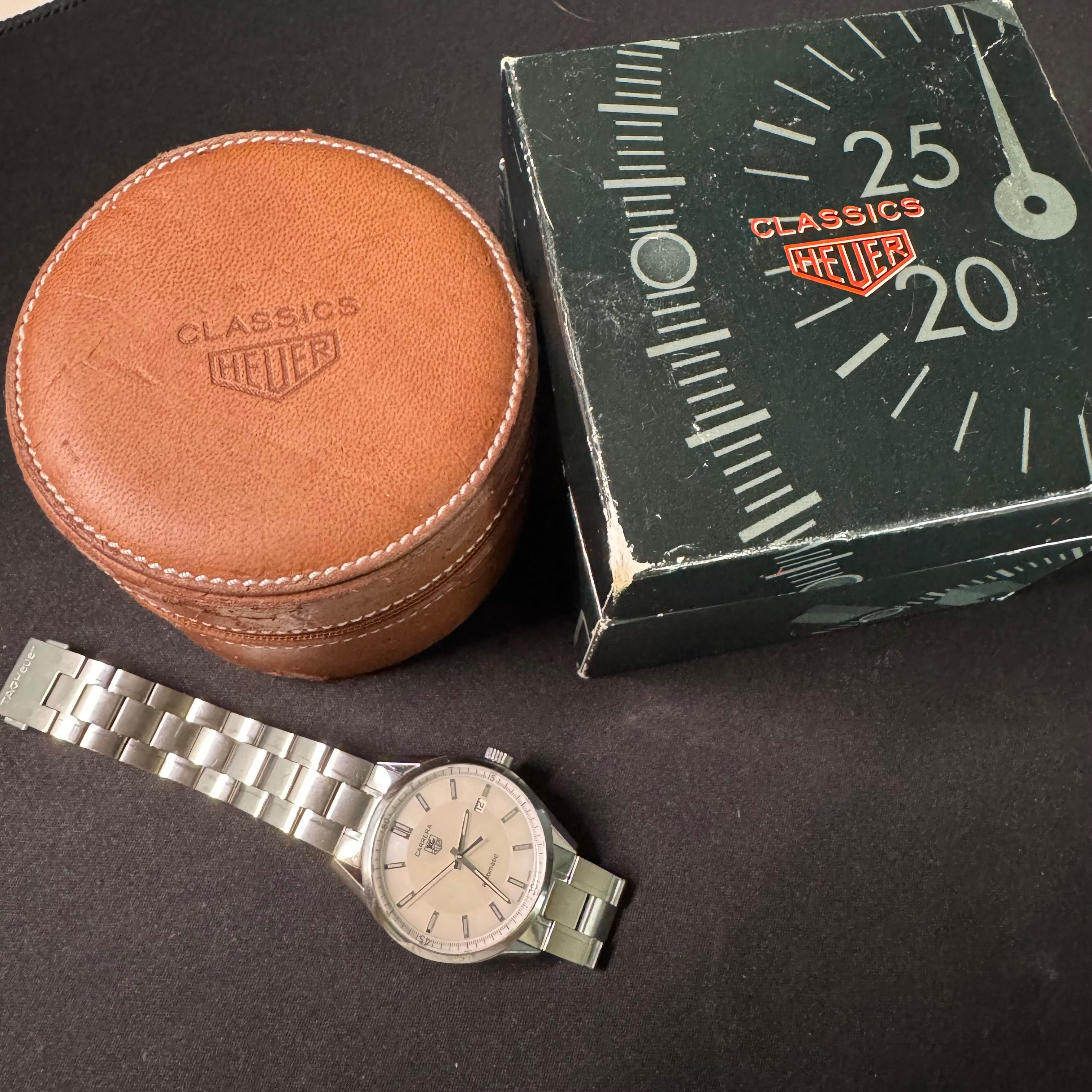 Rzadki TAG Heuer Carrera Calibre 5 WV211D full set masa perłowa
