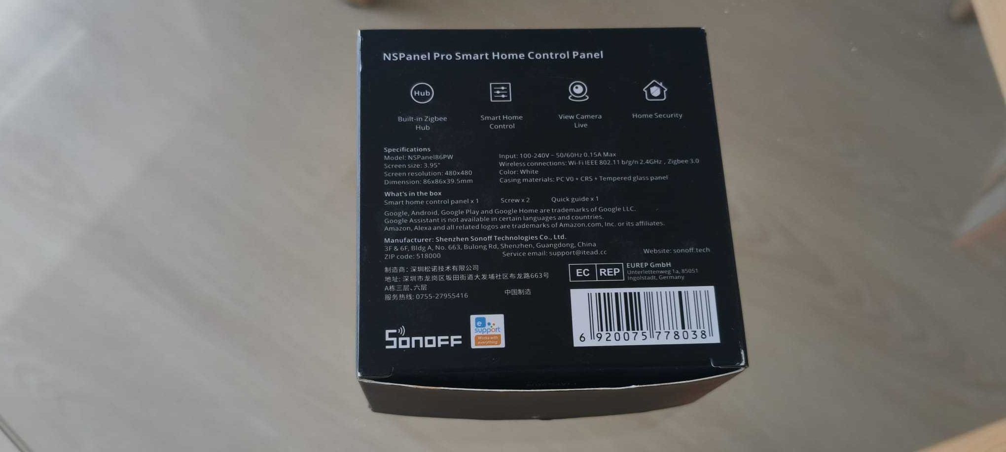 Sonoff NSPanel Pro - Zigbee Hub Branco NOVO