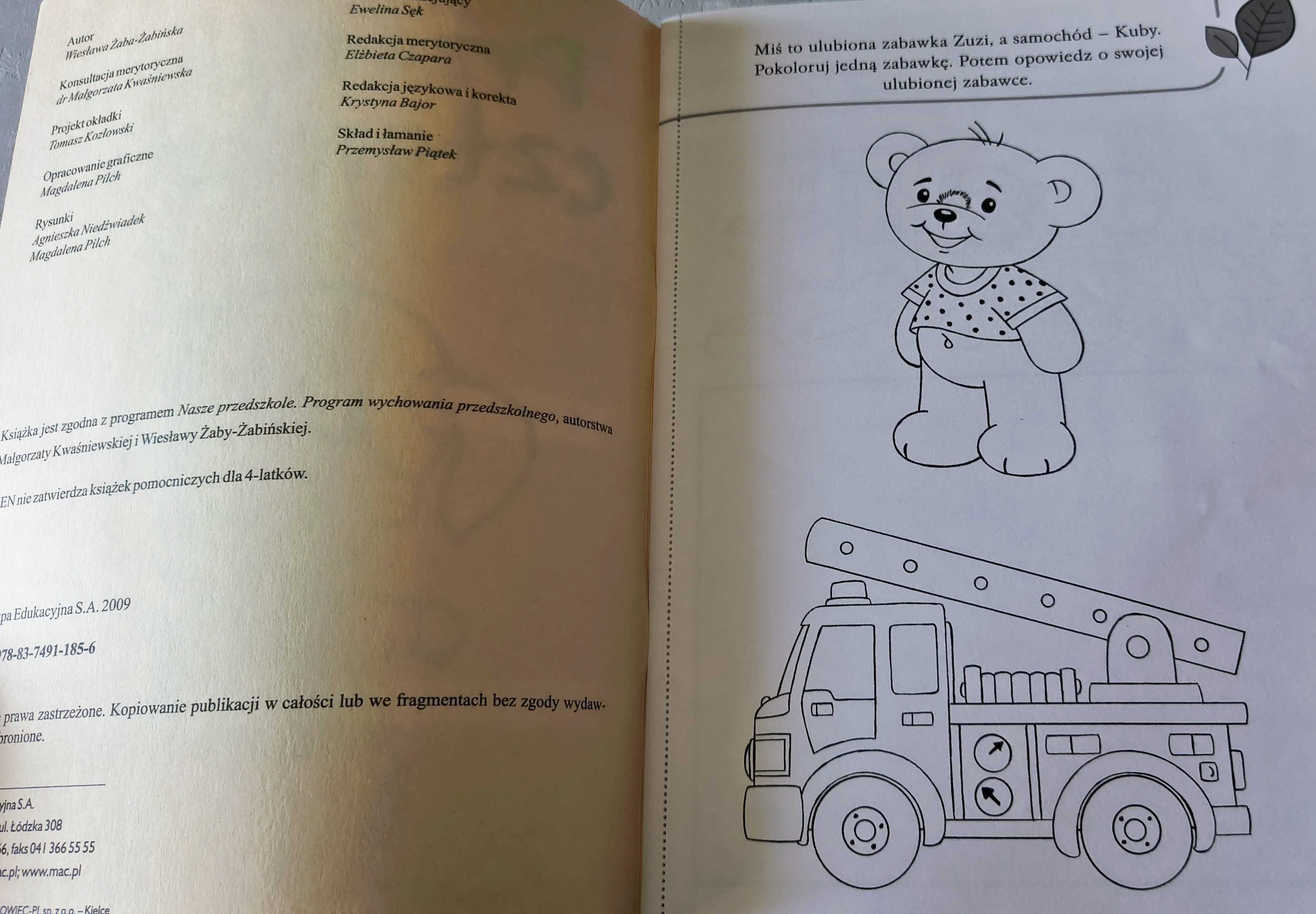 Karty pracy Przedszkole czterolatka - ćwiczenia MAC