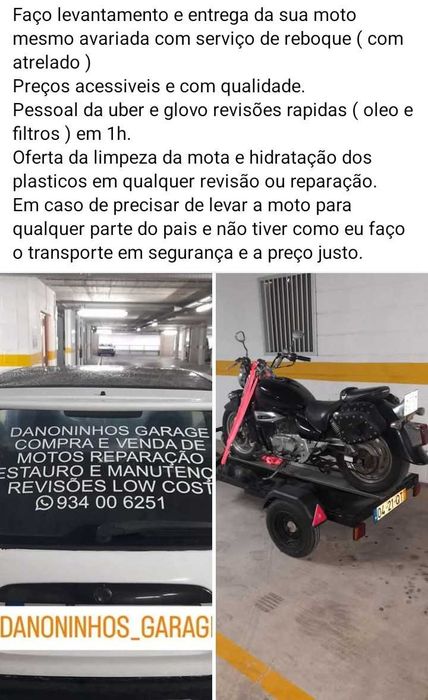Faço transporte de motas para todo o pais