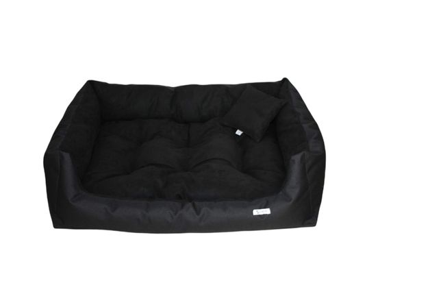 Czarne legowisko dla psa wygodne posłanie miękkie łóżko
