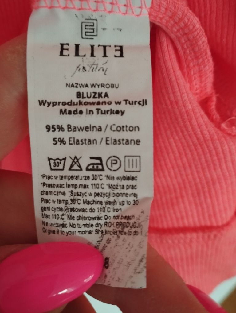 Śliczna duża bluzka bawełna prążek Firmy ELITE