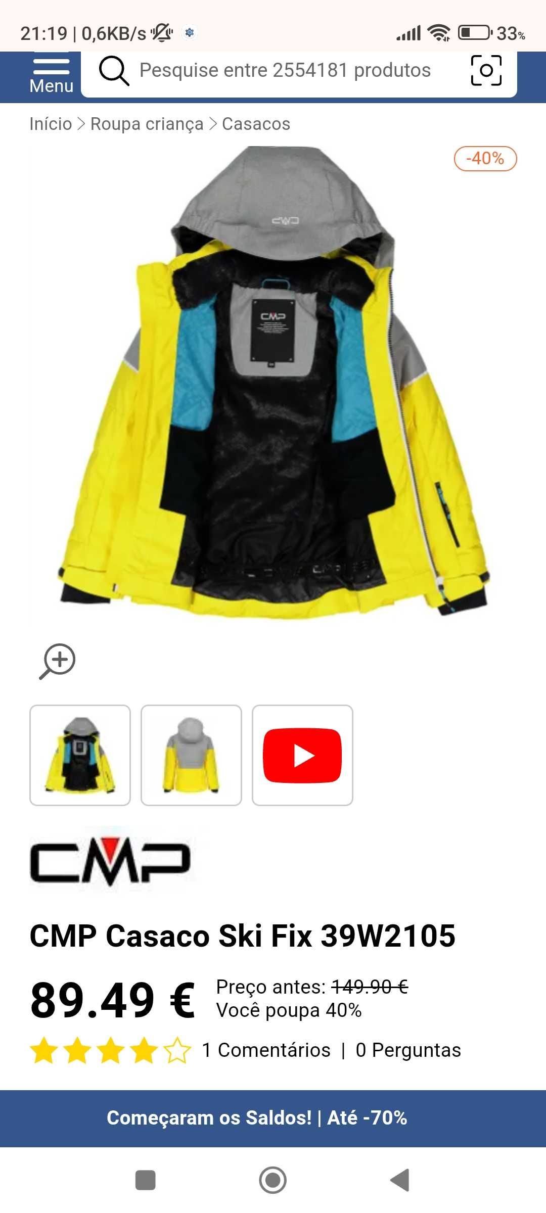 Fato Neve criança praticamente novo