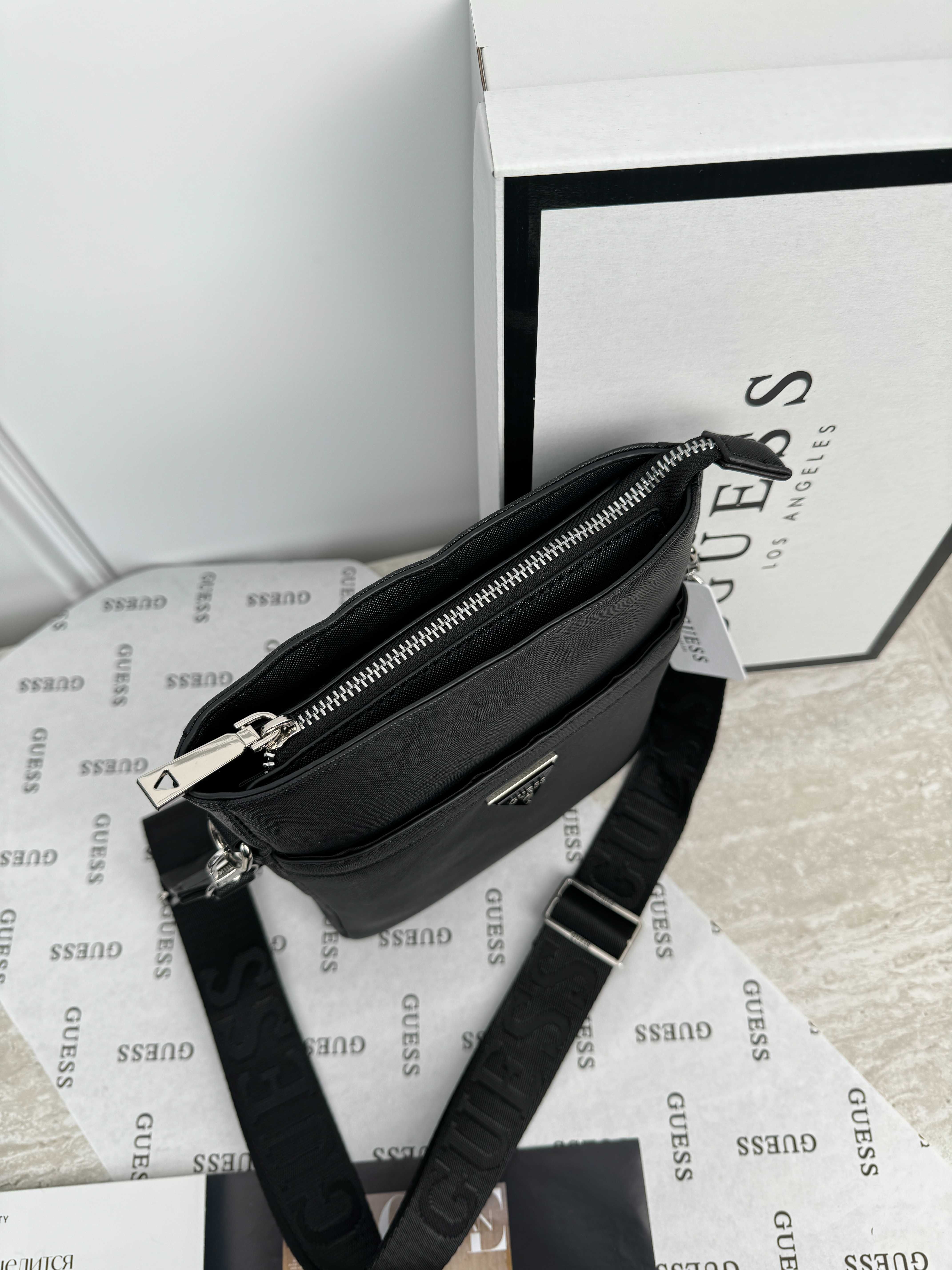 Мужская сумка мессенджер Guess через плечо LUX Гесс барсетка