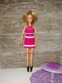 Sukienka dla lalki Barbie szydełkowa ubranko