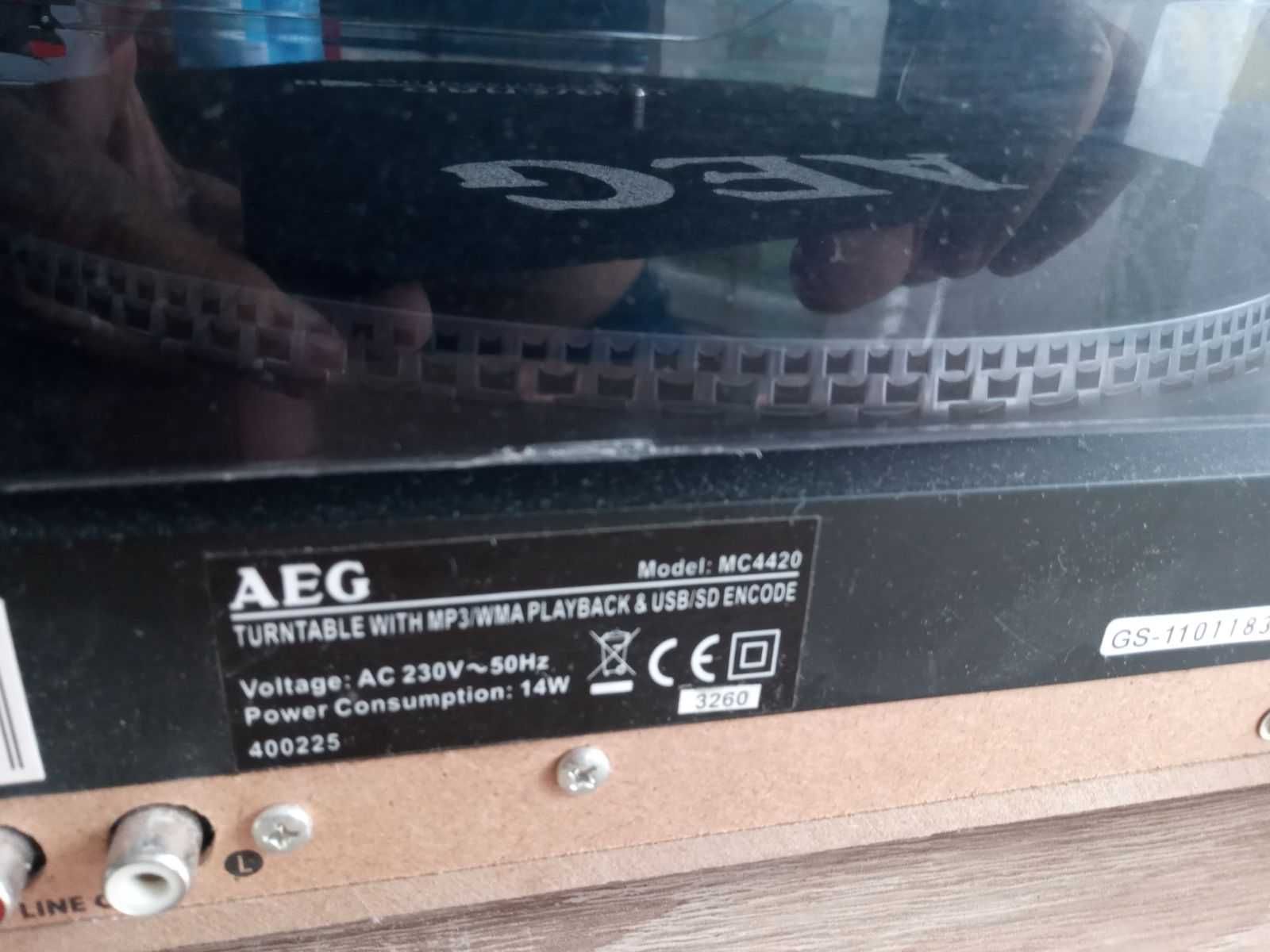 Gramofon AEG MC4420 MP3/WMA Playback AUX/SD/USB Pilot Jak Nowy