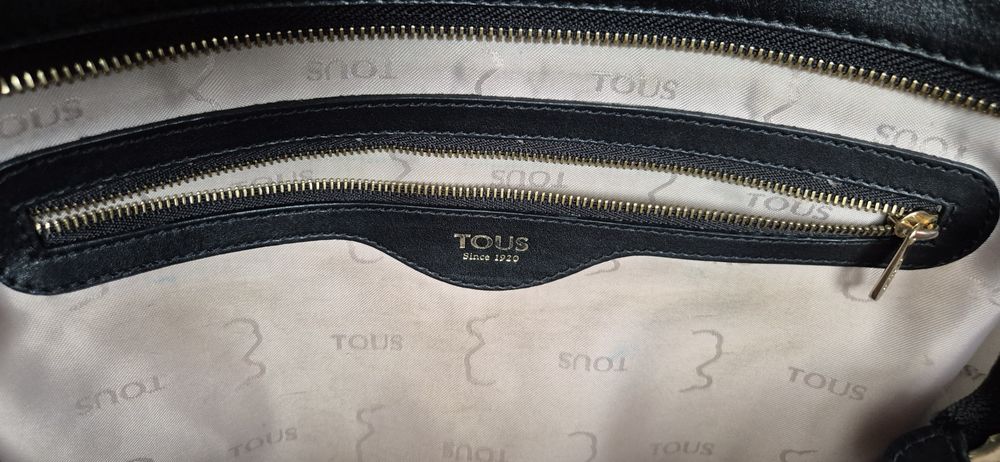 Torebka ze skóry i wełny Tous glamour zara na ramię